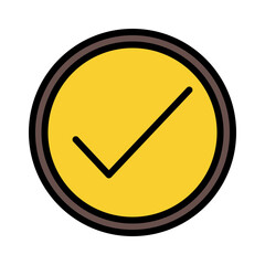 Check Circle Gold Filled Outline Icon