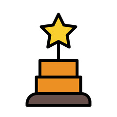 Film Gold Trophy Filled Outline Icon