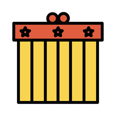 Gift Day July Filled Outline Icon
