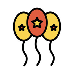July Ballon Party Filled Outline Icon