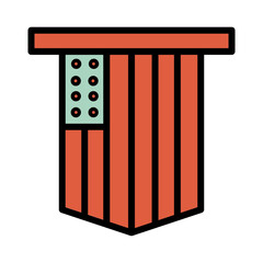 July Banner Day Filled Outline Icon