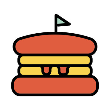 recommend clip art: July Burger Food Filled Outline Icon