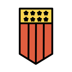 Shield Day July Filled Outline Icon