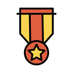Badge Star Winner Filled Outline Icon