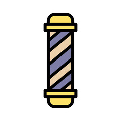 Cut Hair Pole Filled Outline Icon