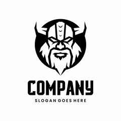 logo viking head vector icon