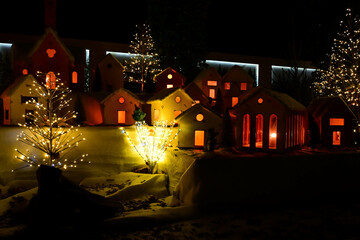 petits villages illumin&eacute;s pour no&euml;l