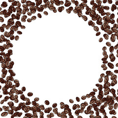 Coffee arabica beans frame. Background for your text.