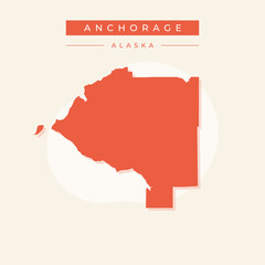 Vector illustration vector of Anchorage map Alaska