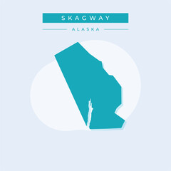 Vector illustration vector of Skagway map Alaska