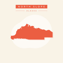 Vector illustration vector of North Slope map Alaska
