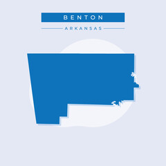 Vector illustration vector of Benton map Arkansas