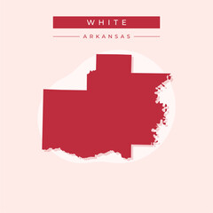 Vector illustration vector of White map Arkansas