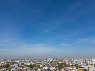 Aerial view Pagoda at Wat Arun or Temple of dawn a tourist landmark near Chao Phra Ya river