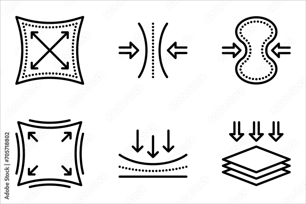 Poster resilience icon set. elastic material sign. quality design element. vector illustration on white bac