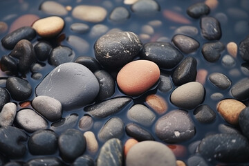 Sea Wet Stones Close-up Abstract