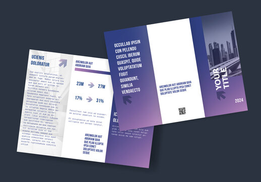 Yearly Overview Trifold Brochure Template