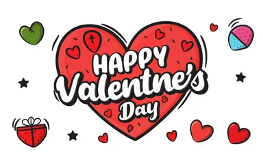 Fotobehang Happy Valentine's Day background design illustration © Graphic Shops