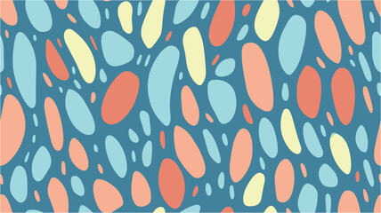 Abstract colourful shapes vector seamless illustration. For printing on fabric, packaging design.