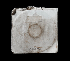 Dirty damaged paper cd sleeve. cd mockup template