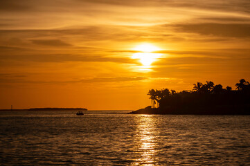 Dramatic sunset taken from Mallory Square in Key West Florida.