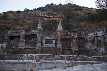 Buildings in the Ancient City of Ephesus, Ancient Buildings. Historical places. High quality photo