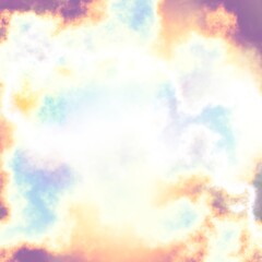 Fractal render, abstract fantasy background of colorful sky with colorful clouds