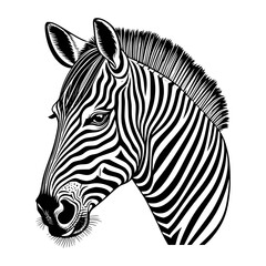 zebra head isolated on white