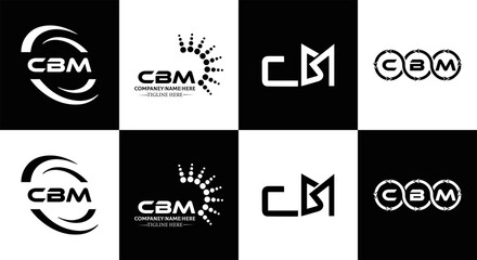 CBM logo. C B M design. White CBM letter. CBM, C B M letter logo design. Initial letter CBM letter logo set, linked circle uppercase monogram logo. C B M letter logo vector design.	
