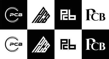 PCB logo. P C B design. White PCB letter. PCB, P C B letter logo design. Initial letter PCB letter logo set, linked circle uppercase monogram logo. P C B letter logo vector design.	
