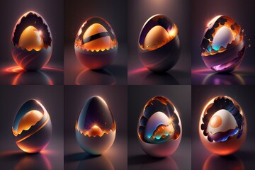 set of easter eggs