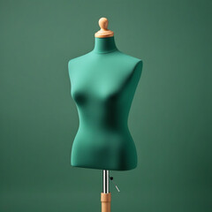 clothes mannequi isolated on green background. ai generative