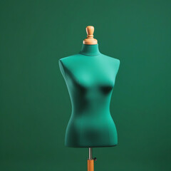 clothes mannequi isolated on green background. ai generative