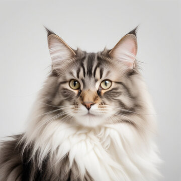 norwegian cat isolated on white background. ai generative