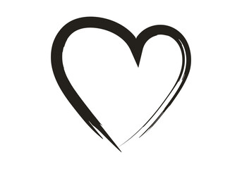 Icono negro de corazón con trazado negro.