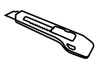 Icono negro de un cutter en fondo blanco.