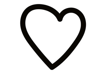 Icono negro de corazón con trazado negro.