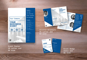 Blue Tone Business Conference Set Template