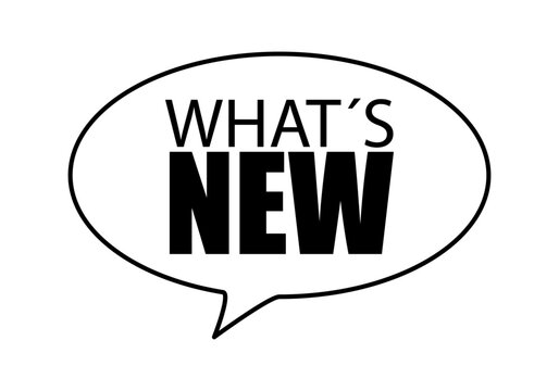 Texto negro en bocadillo de la expresi&oacute;n que hay de nuevo.