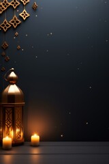 Islamic decoration background dedicated to Ramadan. Copy space. For postcards, commercial advertising and design