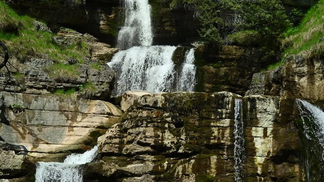 View on the middle part of a threefold waterfall - Kuhfluchtwasserf&auml;lle near Farchant