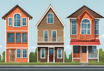 collection of houses, large and small and modern