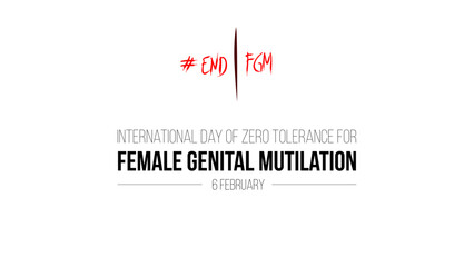 International Day of Zero Tolerance for Female Genital Mutilation. 6th February. Template for Banner, Greeting card, Poster Background. Vector illustration