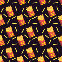 french fries vector illustration, french fries seamless pattern