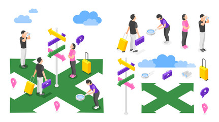 Ways of choosing illustration and icons in isometric view