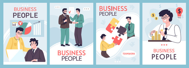 Business people cards set