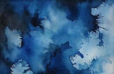 Ethereal Blue Watercolor Abstraction background with Generative AI.