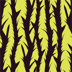 Trendy simple seamless tropical pattern. Simple jungle illustration. Geometric organic line leaves pattern. Illustration.