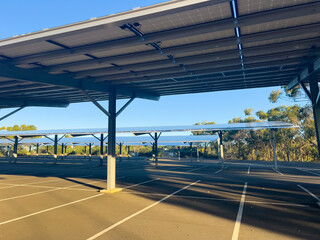 solar panels installed in roof of parking