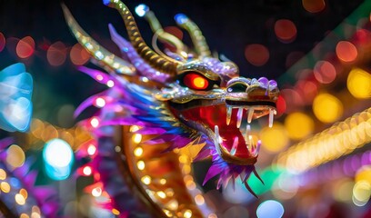 Chinese dragon as a character for the dragon dance at the Chinese New Year festival
